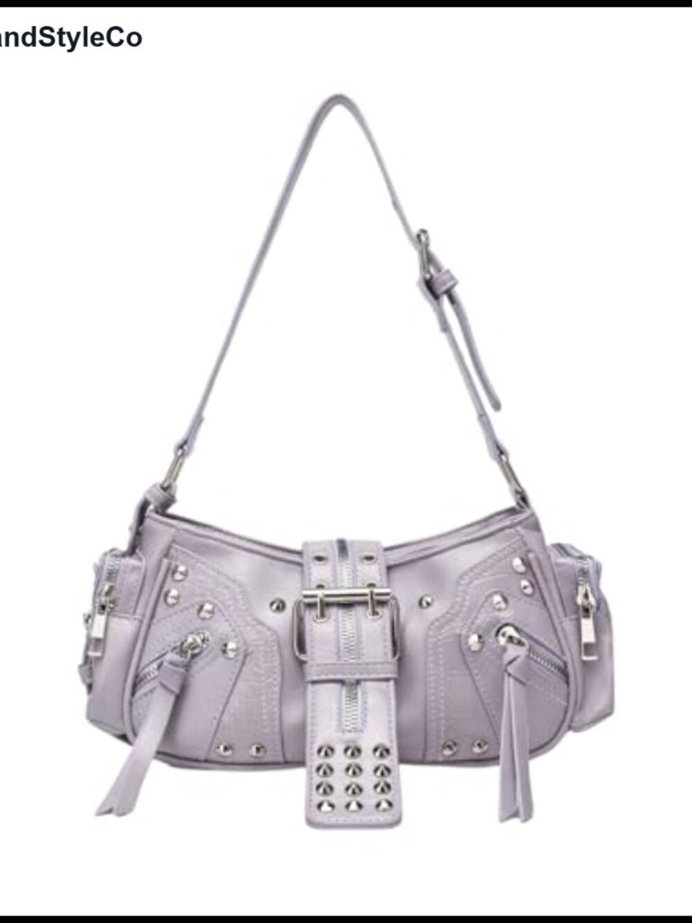 Studded PU Leather Shoulder Bag Buckle Y2K Punk Handbag